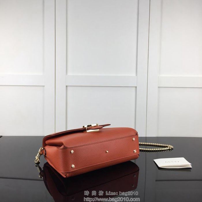 GUCCI古馳 新款 專櫃品質 原單 510302 橙色 鏈條 手提 單肩 斜挎包HY1352